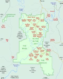 峽谷區國家公園 地圖