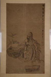 明陳洪綬晞髮圖軸 明陳洪綬晞髮圖軸