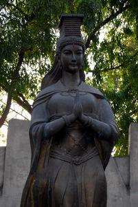 深圳赤灣天后宮的天后塑像