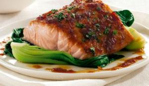 姜蒸鮭魚與爆炒小白菜 姜蒸鮭魚與爆炒小白菜