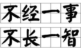 不經一事,不長一智 不經一事,不長一智