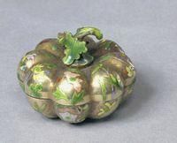 清琺瑯瓜形胭脂盒 清琺瑯瓜形胭脂盒