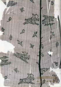 墨綠地狩獵紋印花紗