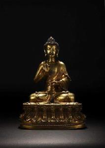 銅鎏金釋迦牟尼像 銅鎏金釋迦牟尼像