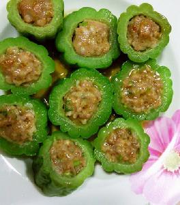黃花菜肉末釀苦瓜