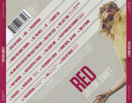 《紅》專輯封底