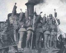 德械師在高呼抗戰口號