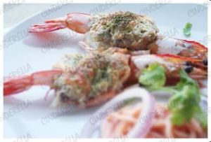 芝士香芋蒜茸泥烤大蝦