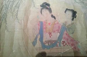 清王素梧桐仕女圖 清王素梧桐仕女圖