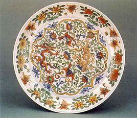 明萬曆五彩龍鳳大盤 明萬曆五彩龍鳳大盤