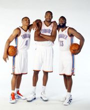 雷霆三少：威斯布魯克、杜蘭特、哈登