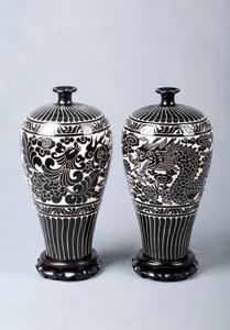 平定黑釉刻花陶瓷成品圖片