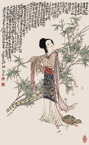 韓敏繪黛玉葬花圖