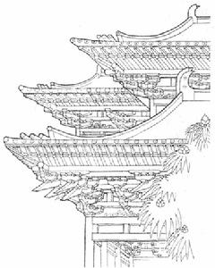 敦煌第172窟建築細部（盛唐）