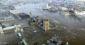 根據洛夫洛克此前的預測，2040年的倫敦將因為海平面上升面臨巨大威脅