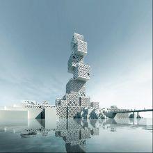 傲立東平河畔的世紀塔