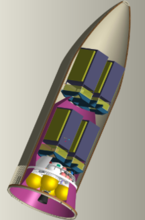 12.5米整流罩內一箭四星北斗衛星堆疊方式 