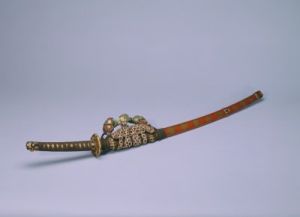 清鑲銅把漆鞘腰刀 清鑲銅把漆鞘腰刀