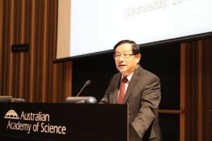 2011年4月萬鋼部長訪澳期間，在澳大利亞科學院發表中國科技創新主題演講。來源：科技部