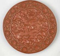 明剔紅雲龍紋圓盒 明剔紅雲龍紋圓盒