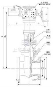 Z945T/W-10型電動暗桿楔式閘閥外形尺寸圖