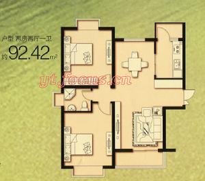 世嘉&middot;嶺秀兩室兩廳一衛戶型
