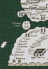 《普丁格地圖》複製本上的海格力斯之柱。