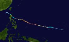 超強颱風美莎克 路徑圖
