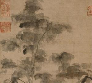 《梧竹秀石圖》局部