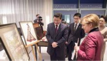 默克爾向習近平贈送1735年的中國地圖