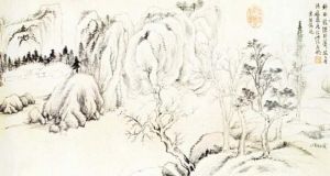 明代董其昌林和靖詩意圖軸 明代董其昌林和靖詩意圖軸