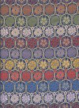 藍地龜背花朵錦