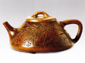 刻竹銘中石瓢壺 刻竹銘中石瓢壺