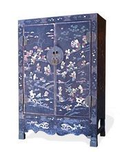 明黑漆百寶嵌嬰戲圖立櫃 明黑漆百寶嵌嬰戲圖立櫃