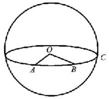 圖1 經過球面上任意兩點A、B可做一大圓
