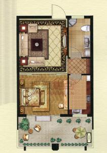 一室一廳一衛55㎡N戶型圖
