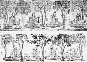 竹林七賢磚印模畫