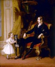 維多利亞和她的父親阿爾伯特，繪於1841年