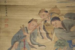 明劉俊三仙戲蟾圖 明劉俊三仙戲蟾圖