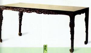 紫檀四面平式加浮雕畫桌 紫檀四面平式加浮雕畫桌