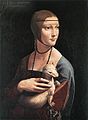 《抱銀貂的女子》(Lady with an Ermine)，1485年-1490年，收藏於波蘭克拉科札托里斯基博物館.jpg