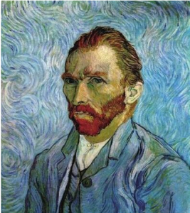 自畫像(油畫)1889年梵谷
