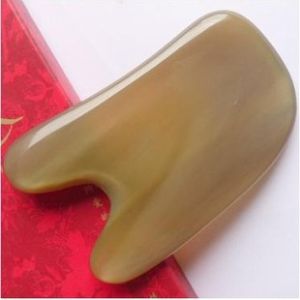 白水牛角刮痧板 