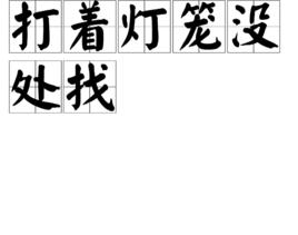 打著燈籠沒處找 打著燈籠沒處找