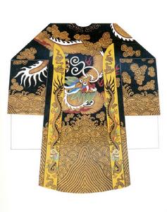 裹金繡香色蟒袍 裹金繡香色蟒袍