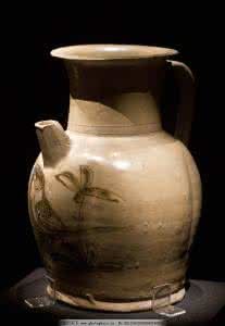 唐長沙窯彩繪花鳥紋注子 唐長沙窯彩繪花鳥紋注子