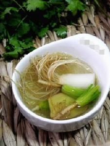 白菜根蔥白湯