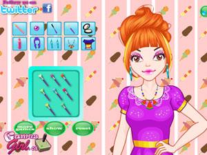 給可愛的女孩化妝