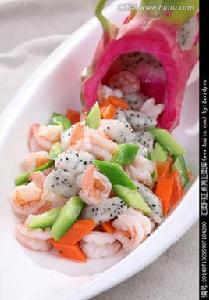 火龍果蝦球 火龍果蝦球