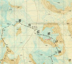 中尼友誼峰等高線圖